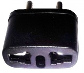 Переходник 220 V Евро Black