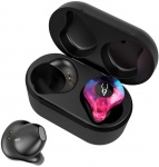 Беспроводные Bluetooth наушники Sabbat X12 Pro Flame с чехлом для зарядки 750 мАч (Черно-розовый)
