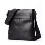 Чоловiча сумка через плече з натуральної шкiри Bison Denim N2357-1B (Черный)