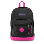 Міський рюкзак JanSport City Scout Laptop Backpack Black / Fluorescent Pink (Чорно-рожевий)