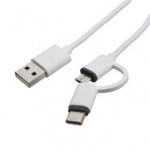 КАБЕЛЬ 2В1 USB 2.0 - MICRO USB 2.0 %2B TYPE-C 1 м PN-MIC-TYPE-C-1M PATRON