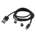 КАБЕЛЬ МАГНИТНЫЙ 3В1 USB 2.0 - TYPE-C, MICRO USB, LIGHTNING 1 м PN-MAGN-3IN1 PATRON