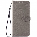Кожаный чехол (книжка) Art Case с визитницей для Xiaomi Redmi Note 9 Pro / Note 9 Pro Max Серый (128730)