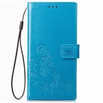 Кожаный чехол (книжка) Four-leaf Clover с визитницей для Xiaomi Mi 8 Lite / Mi 8 Youth (Mi 8X) Синий (94183)