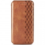 Кожаный чехол книжка GETMAN Cubic (PU) для Xiaomi Poco M3 Коричневый (159867)