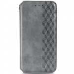 Кожаный чехол книжка GETMAN Cubic (PU) для Xiaomi Redmi 10 Серый (194196)