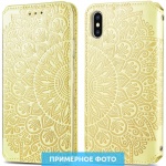 Кожаный чехол книжка GETMAN Mandala (PU) для Xiaomi Poco X3 NFC / Poco X3 Pro Желтый (157573)