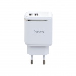 Сетевое зарядное устройство HOCO C39A 2,4 A / 2 USB-порт / 12 W / LCD (White)