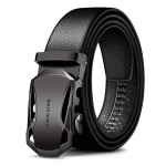 Мужской кожаный ремень Bison Denim N71314-1B (Черный)