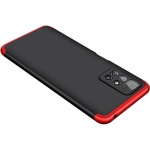 Пластиковая накладка GKK LikGus 360 градусов (opp) для Xiaomi Redmi 10 Черный / Красный (200472)