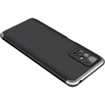 Пластиковая накладка GKK LikGus 360 градусов (opp) для Xiaomi Redmi 10 Черный / Серебряный (200473)