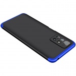 Пластиковая накладка GKK LikGus 360 градусов (opp) для Xiaomi Redmi 10 Черный / Синий (200474)