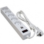 СЕТЕВОЙ ФИЛЬТР 5 РОЗЕТОК 2B 2 x USB 2.0 2.1A WHITE 1.8 м SP-52-USB-W PATRON