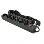 СЕТЕВОЙ ФИЛЬТР 6 РОЗЕТОК BLACK 10.0 м, 3*1мм2 SP-10610 PATRON