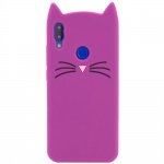 Силиконовая накладка 3D Cat для Xiaomi Redmi Note 7 / Note 7 Pro / Note 7s Фиолетовый (125385)