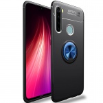 TPU чехол Deen ColorRing под магнитный держатель для Xiaomi Redmi Note 8T Черный / Синий (121198)