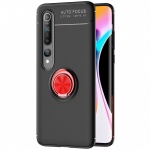 TPU чехол Deen ColorRing под магнитный держатель (opp) для Xiaomi Mi 10 / Mi 10 Pro Черный / Красный (127457)
