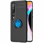 TPU чехол Deen ColorRing под магнитный держатель (opp) для Xiaomi Mi 10 / Mi 10 Pro Черный / Синий (127458)