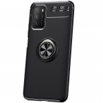 TPU чехол Deen ColorRing под магнитный держатель (opp) для Xiaomi Poco M3 Черный / Черный (164865)