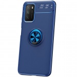 TPU чехол Deen ColorRing под магнитный держатель (opp) для Xiaomi Poco M3 Синий / Синий (164861)