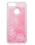 TPU чехол Liquid hearts для Xiaomi Redmi 6 / 6A (с вырезом под сканнер) Розовый (93192)