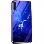 TPU+Glass чехол Fantasy с глянцевыми торцами для Xiaomi Mi CC9 / Mi 9 Lite Олень / Бирюзовый (109854)
