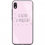 TPU+Glass чехол ForFun для Xiaomi Redmi 7A Чудеса / Розовый (110753)