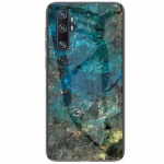 TPU+Glass чехол Luxury Marble для Xiaomi Mi Note 10 Морская волна / Голубой (121159)