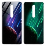 TPU+Glass чехол светящийся в темноте для Xiaomi Mi 9T Pro Метеорит / Синий (107506)