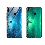 TPU+Glass чехол светящийся в темноте для Xiaomi Mi A2 Lite / Xiaomi Redmi 6 Pro Под водой / Голубой (88757)