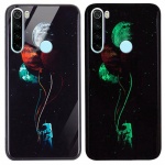 TPU+Glass чехол светящийся в темноте для Xiaomi Redmi Note 8T Космос / Черный (123238)