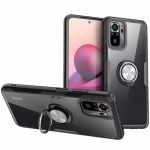 TPU+PC чехол Deen CrystalRing for Magnet (opp) для Xiaomi Redmi Note 10 Бесцветный / Черный (179773)