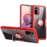 TPU+PC чехол Deen CrystalRing for Magnet (opp) для Xiaomi Redmi Note 10 Бесцветный / Красный (179770)