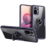 TPU+PC чехол Deen CrystalRing for Magnet (opp) для Xiaomi Redmi Note 10 Бесцветный / Темно-синий (179772)