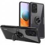 TPU+PC чехол Deen CrystalRing for Magnet (opp) для Xiaomi Redmi Note 10 Pro Бесцветный / Черный (179778)
