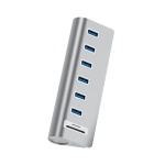 USB hub Acasis USB-7U на 6 портiв USB 3.0 з картрiдером (Серебристый)