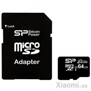 Карта памяти Silicon Power Micro SDHC card 64GB Class10 UHS-I Elite Color +ad