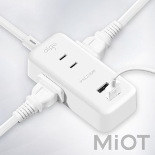 Подовжувач Xiaomi AIGO Power Strip (3 розетки; 2 USB)  White1 m (AC0320)