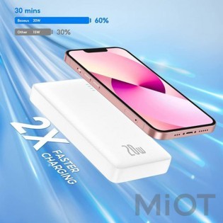 Зовнішній акумулятор (Power Bank) Baseus Airpow 20000 mAh 20W White (PPAP20K)