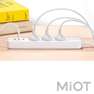 Умный Wi-Fi удлинитель Xiaomi AIGO Power Strip Wi-Fi (3 розетки; 3 USB) White 2m (AC0331ZN)