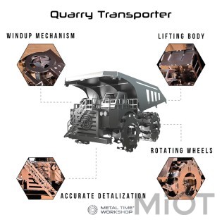 Кар'єрний самоскид механічний конструктор Quarry Transporter Metal-Time MT014