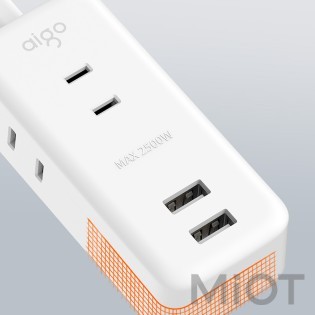 Подовжувач Xiaomi AIGO Power Strip (3 розетки; 2 USB)  White1 m (AC0320)