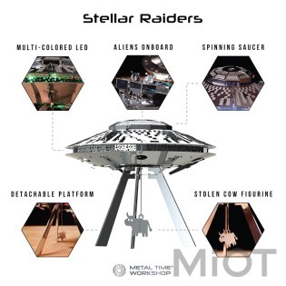 Модель НЛО с подсветкой и механизмом Stellar Raiders Metal-Time MT051