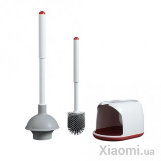 Набор ершик для унитаза + вантуз Xiaomi Yijie White PP+TRP