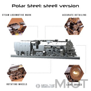 Поїзд Полярний експрес-конструктор Metal-Time Polar Steel MT052ST