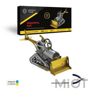 Модель бульдозера строительство Graceful CAT Metal-Time MT073
