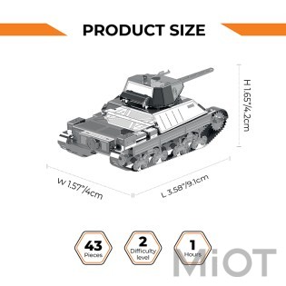 Модель танка конструктор от Metal TimeWorld of Tanks P 26/40 MT062