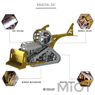 Модель бульдозера будівництво Graceful CAT Metal-Time MT073