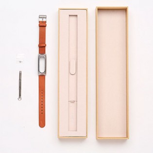 Кожаный ремешок для Xiaomi Mi Band «Mi Fit» Leather Brown Лицензия