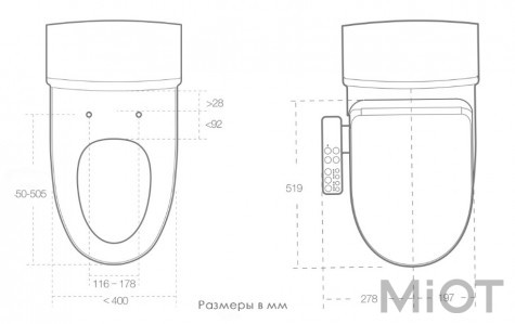 Розумна кришка для унітаза Smart Toilet Cover White (ZNMTG01ZM)